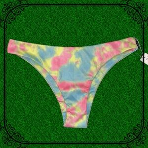 Multicolored Tie-Dye Cheeky “Phoebe” Bikini Bottoms (NWT)